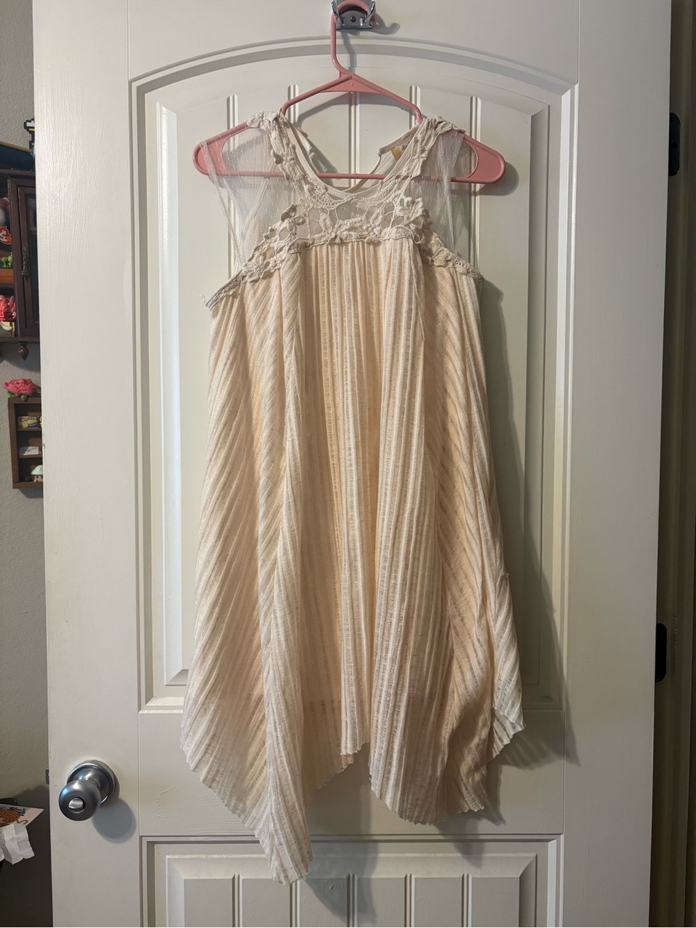 Altar'd State Cream Lace Yoke Sleeveless Dress